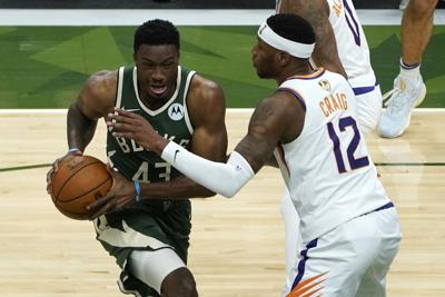 Thanasis Antetokounmpo NBA final, AP file photo