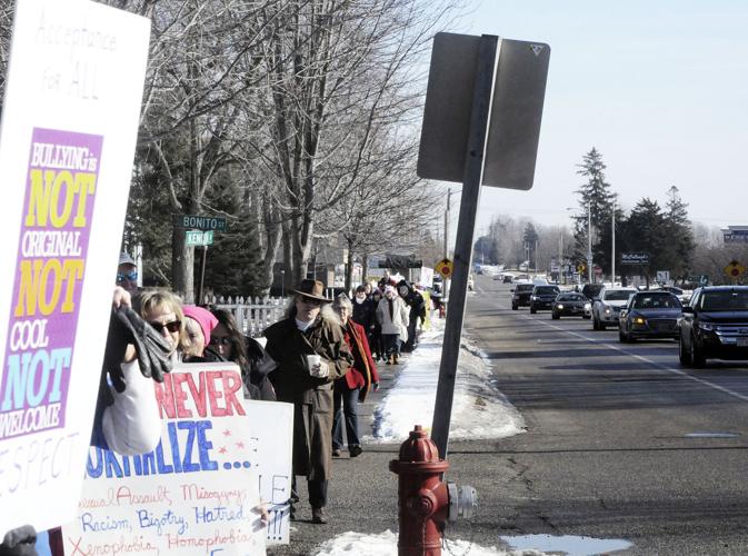 Marchers proceed back to Heyer Park on Kenosha Street, Walworth
