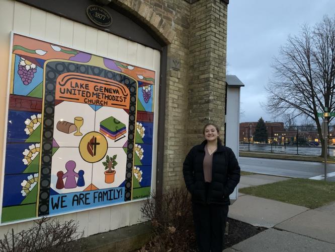 Badger High School student Molly Bergstrom recently designed a mural for Lake Geneva United Methodist Church