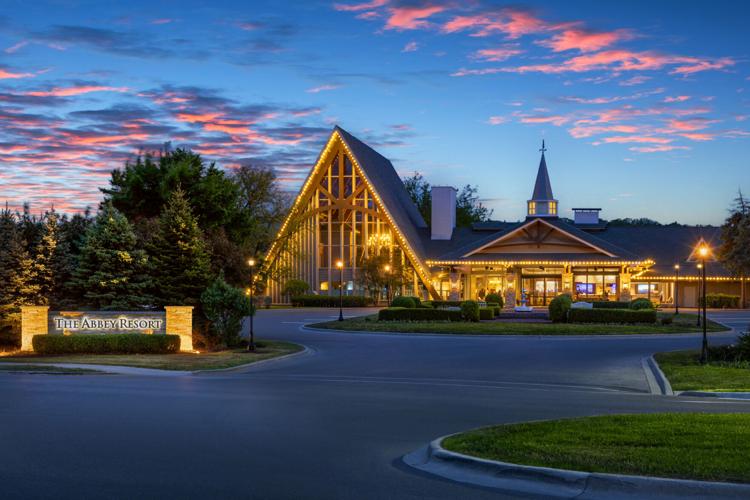 The Abbey Resort exterior sunset