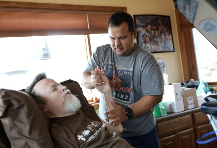 Jake and Michael doing exercises