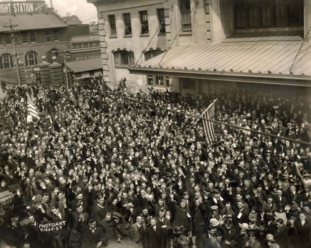Draftees at the Northwestern depot