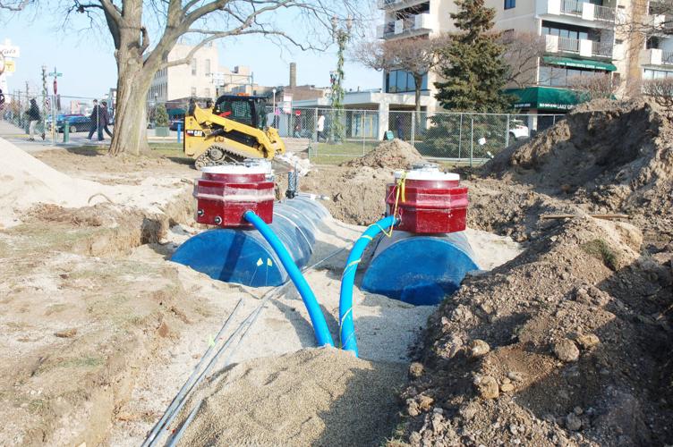 Fuel storage tanks being installed underground December 2019 at Riviera