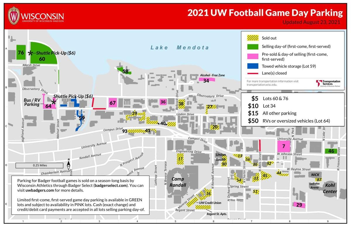 Wisconsin football parking map
