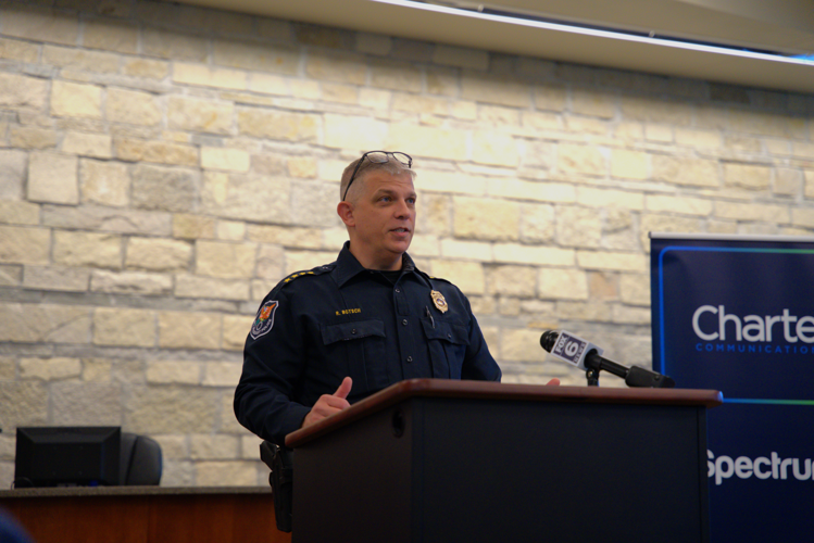 Chief Botsch speaks at Wednesday demonstration