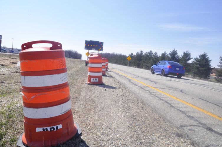 U.S. Highway 12 orange barrels construction site