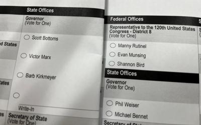 Sample primary election ballots for 2026 show the names of the candidates for Colorado governor and the 8th Congressional