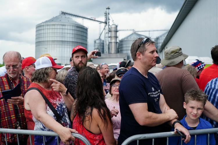 Attendees stand outside an event with U.S. President Donald Trump at Custer Farms in Chippewa Falls, Wisconsin, U.S., June 5, 2026. REUTERS/Nathan Howard