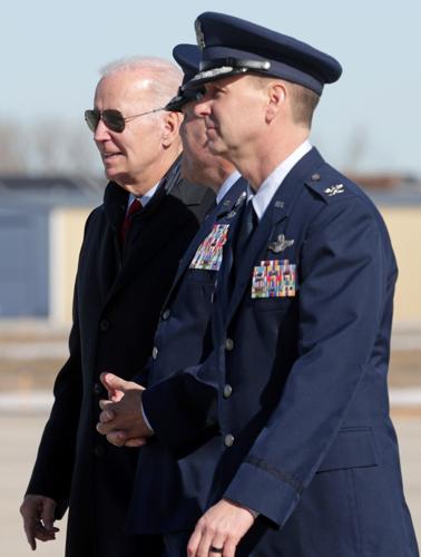 Joe Biden arrives in Madison