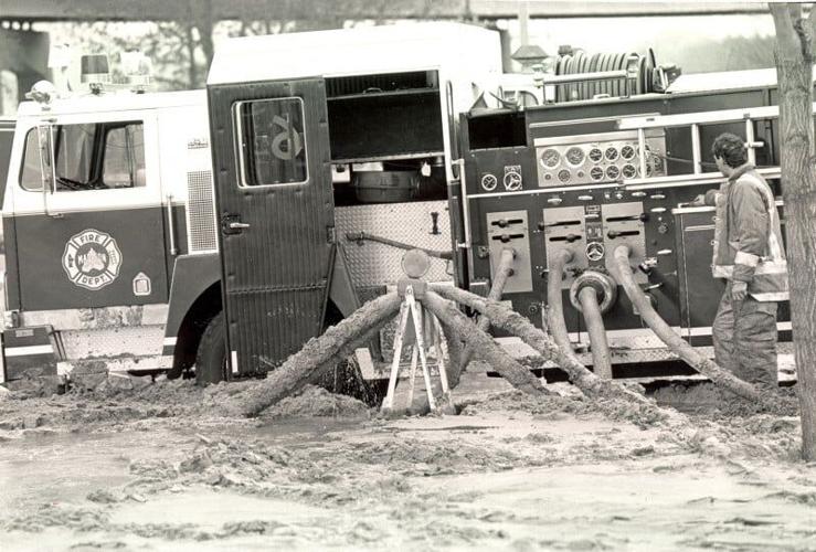 Central Storage & Warehouse, fire truck in melted butter in 1991 fire
