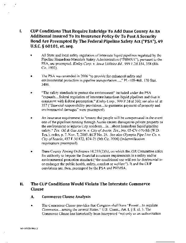 11/14 Enbridge memo to Dane County