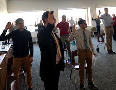 Members of the national guard were sworn in to serve as election inspectors in Walworth County