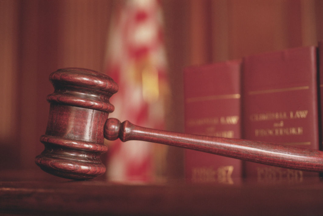 Judge's red gavel