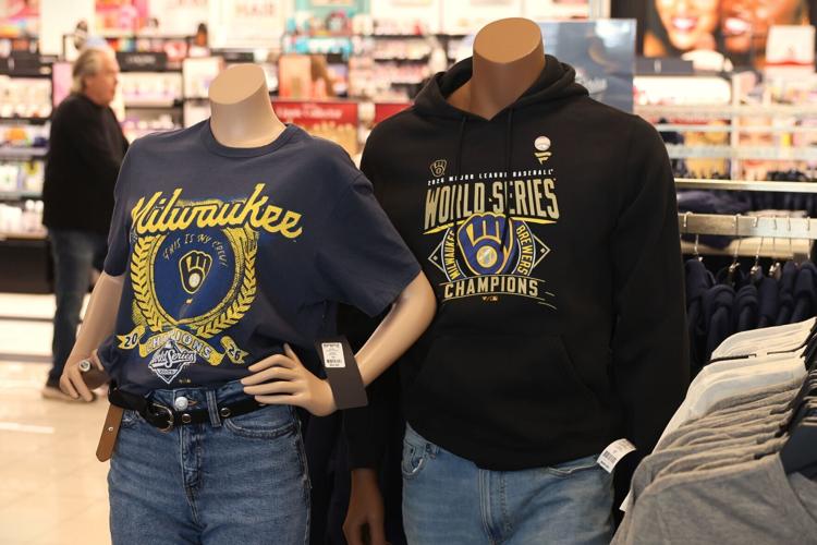 Brewers World Series merch on mannequins at Kohl's