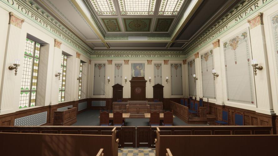 Rendering of historic Ceremonial Courtroom