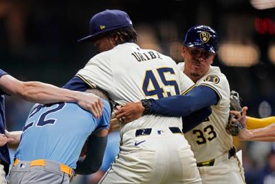Rays Brewers fight