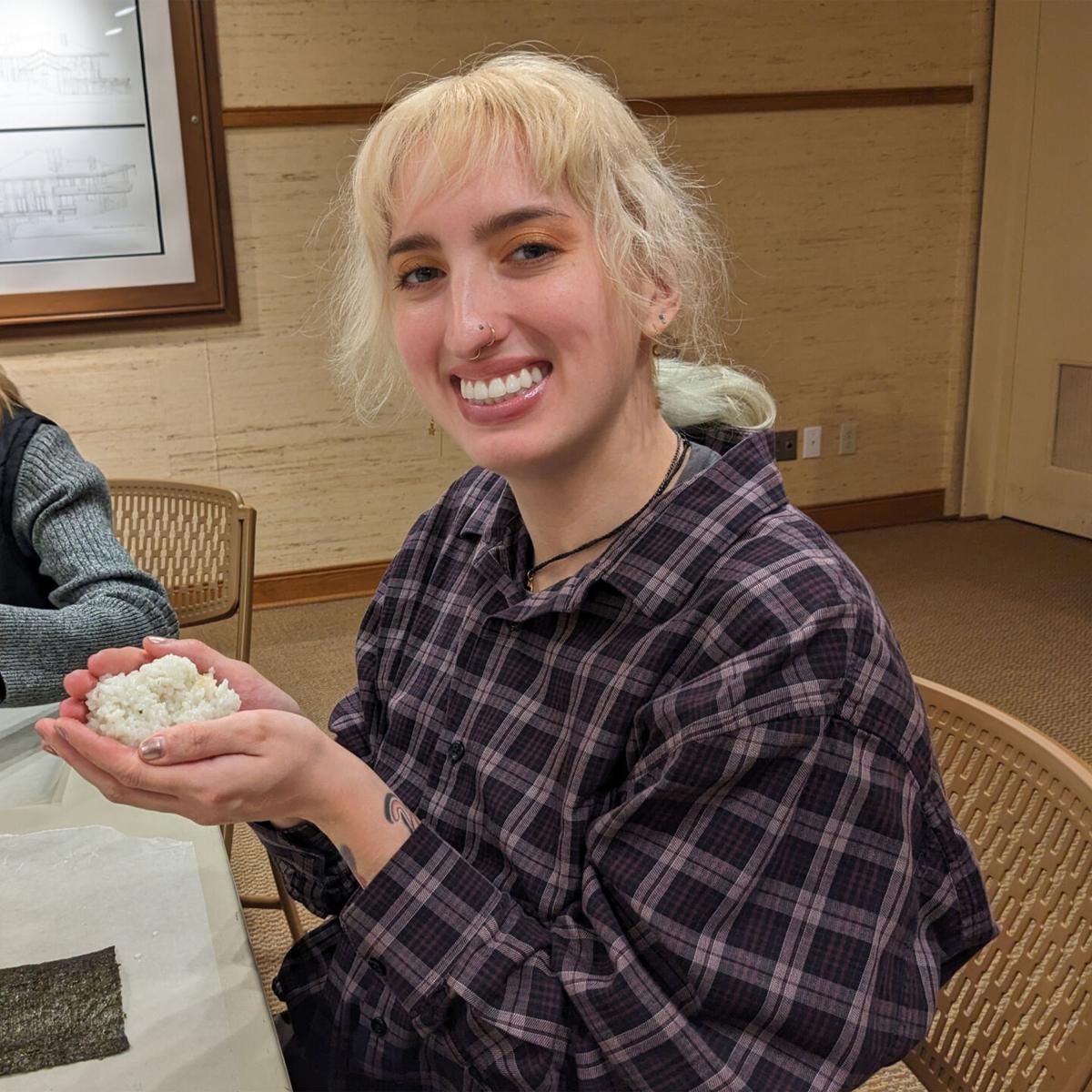 Person holding rice