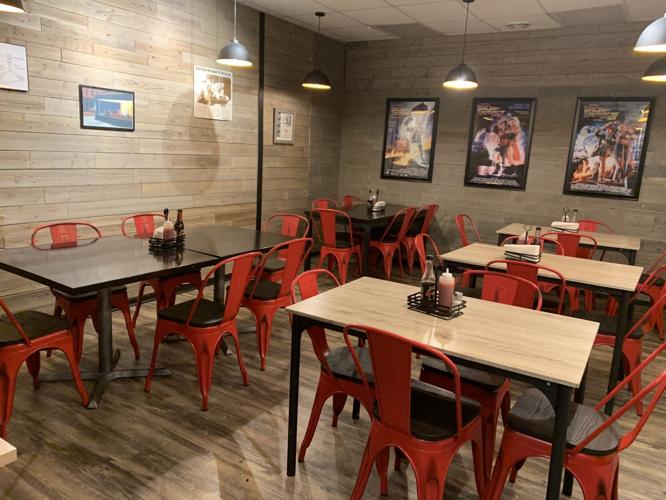 Clock Tower Pizza's Delavan location includes a back room area with additional seating