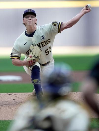 Milwaukee Brewers pitcher Kyle Harrison (52) throws during the first inning of their game against the San Francisco Giants Tuesday, June 2, 2026 at American Family Field in Milwaukee, Wisconsin.