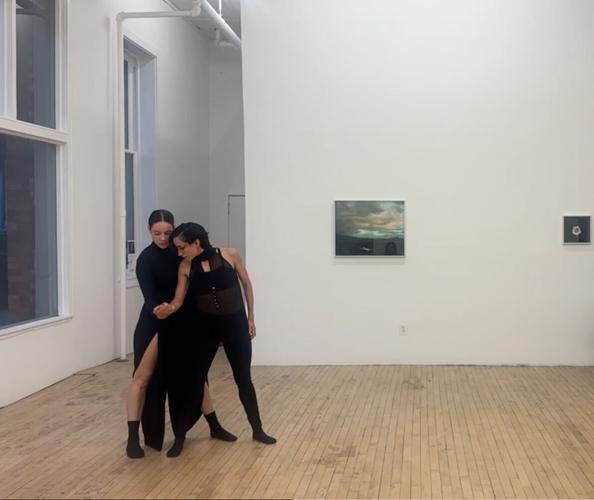 Annia Hidalgo, left, and Itzel Hernandez rehearse for the upcoming production of "Sylph"