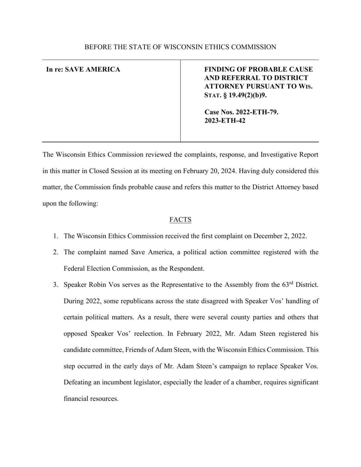 Complaint aginst Trump campaign committee (Save America).pdf