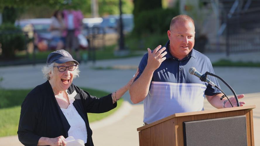 Mayor David Bogdala and Mary Dixon