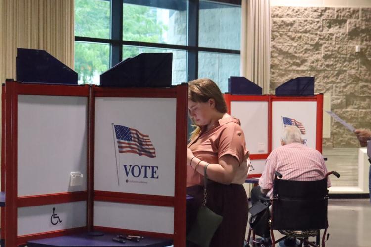 Tekla Kilpatrick casts her ballot for the Aug. 11 primary