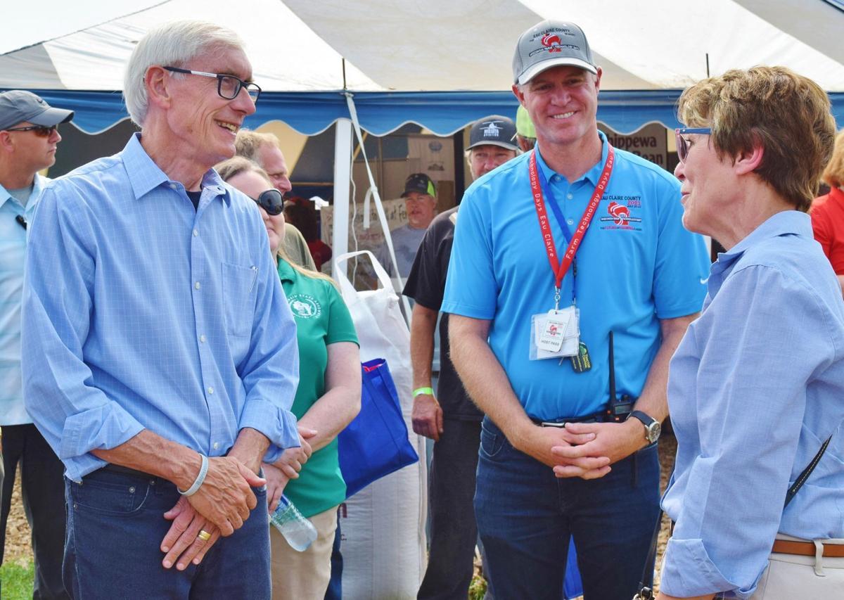 Gov. Tony Evers, Eric Rygg and Cindy Brown