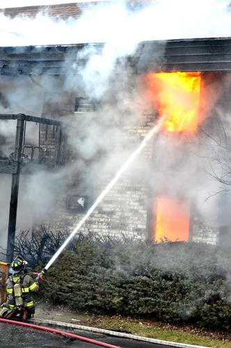Firefighters fight two-story blaze at Pebblebrook Apartments
