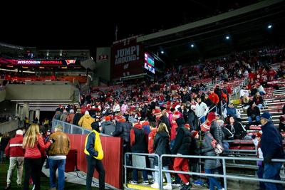Fans leave Camp Randall Stadium early