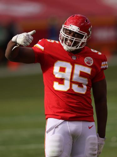 Kansas City Chiefs defensive tackle Chris Jones during a game against the Atlanta Falcons at Arrowhead Stadium in Kansas City, Missouri, on December 27, 2020.