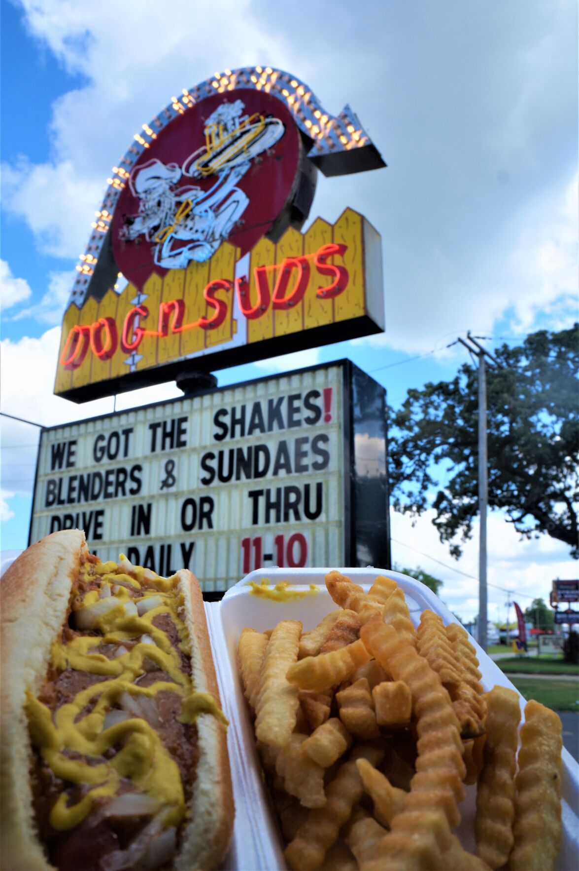 Coney dog, fries and root beer at the Richmond, Ill. Dog 'n Suds drive-in, 11015 U.S. Hwy. 12