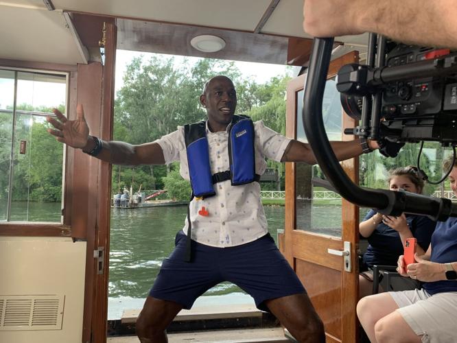 Donald Driver strikes a pose after a successful commercial shoot