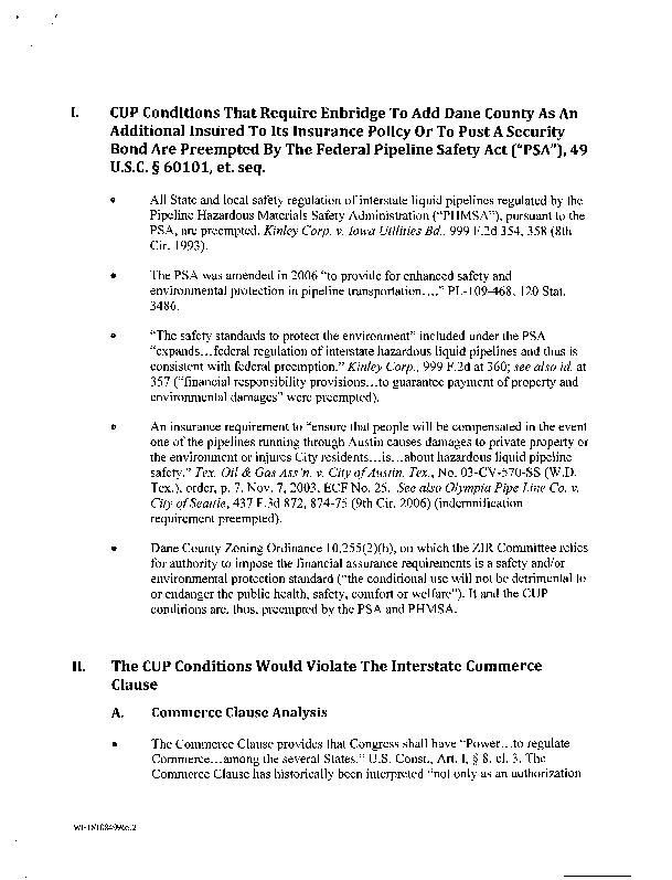 11/14 Enbridge memo to Dane County