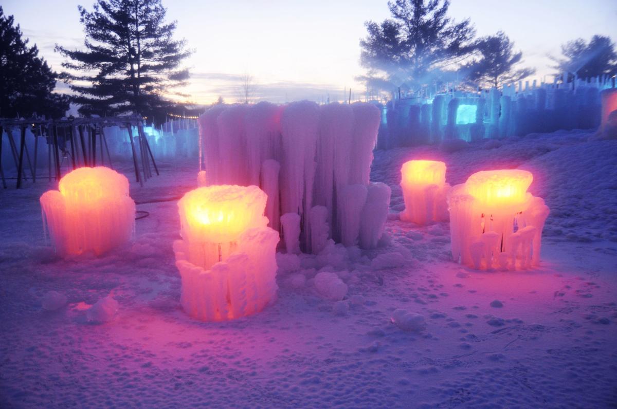 Ice Castle glowing orange