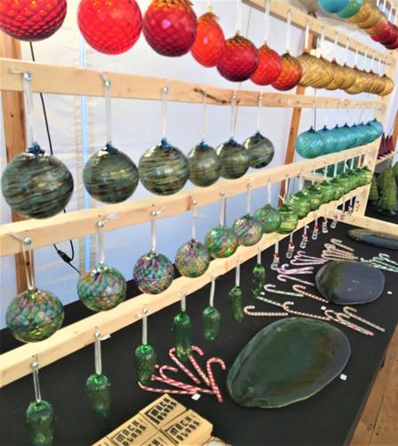 Ornaments created by Champaign, Ill. glass artisan Jason Mack, creator of The World's Largest Glass Tree