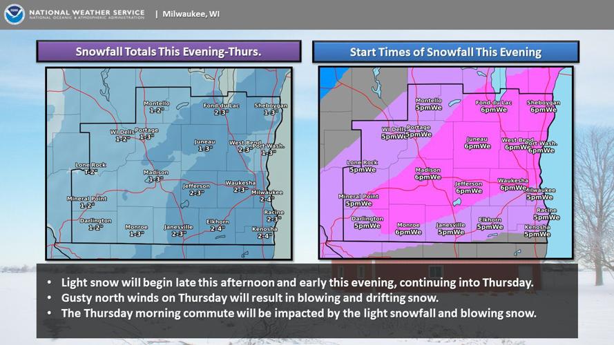 National Weather Service forecast graphic 2-12-20