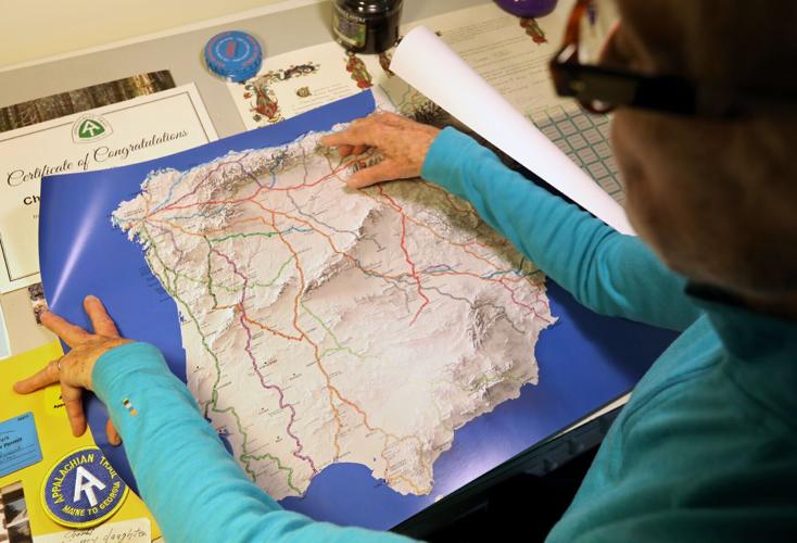 Charli with camino map