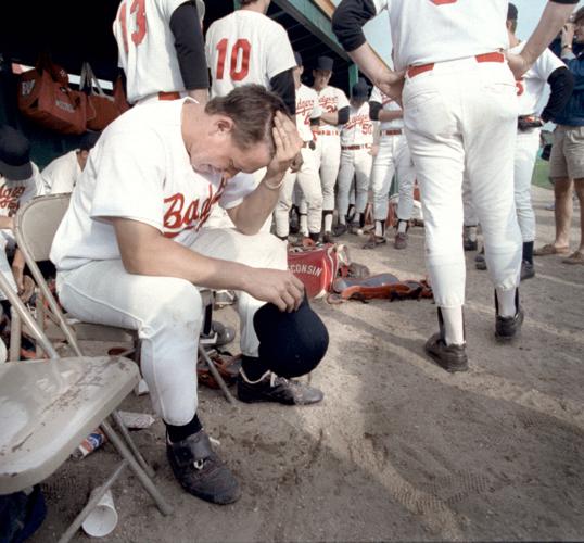 Players dejected after Wisconsin baseball's final game
