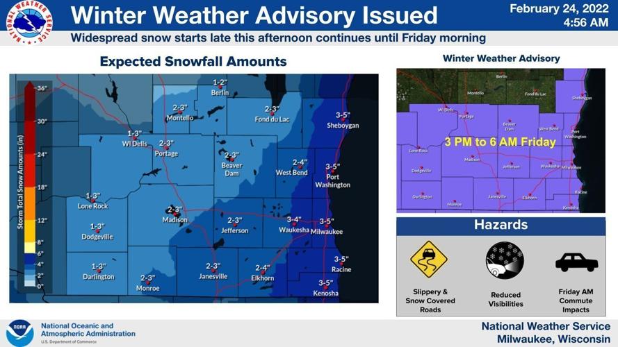Forecast by National Weather Service 2-24-22