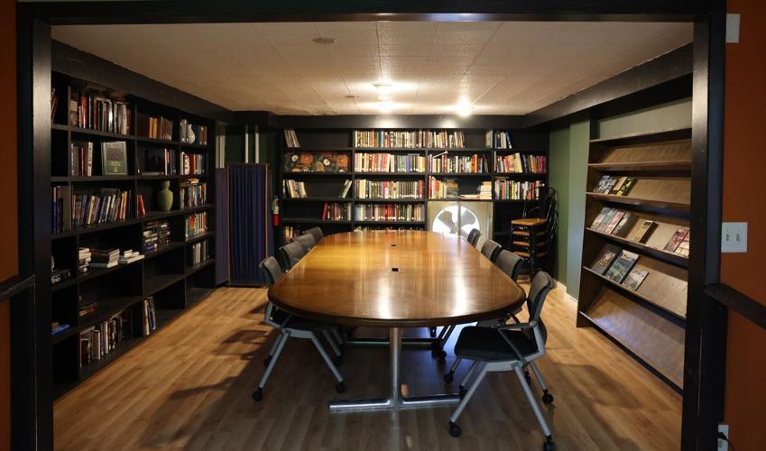 Community library and gathering space in J's On The Go Café