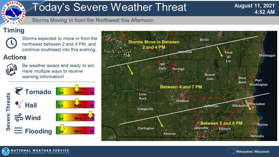 Severe weather threat Wednesday by National Weather Service