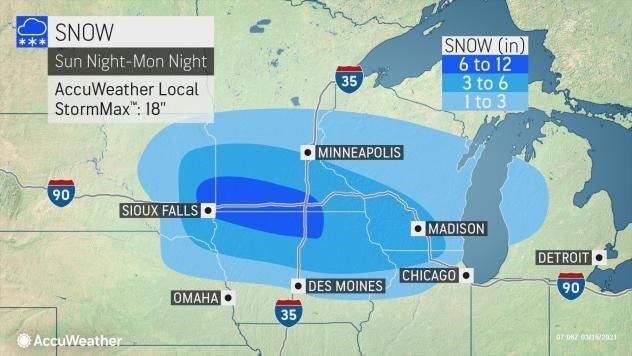 Snow Sun night-Mon night by AccuWeather