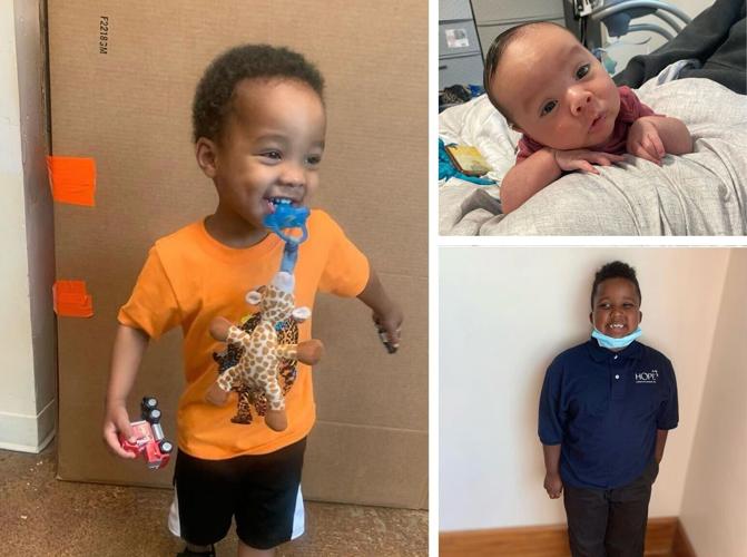 Gabriel, 7; Junie, 2; and Tyson, a newborn