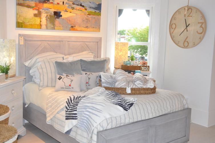 The upper level of The House, known as Brick & Mortar, features bedding and other types of furniture.