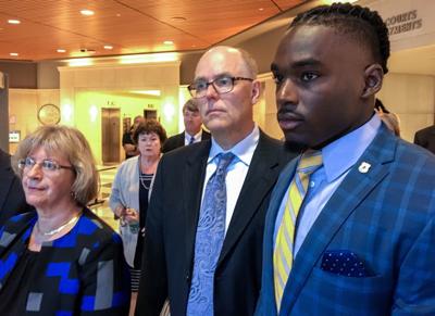 Quintez Cephus in court with lawyers