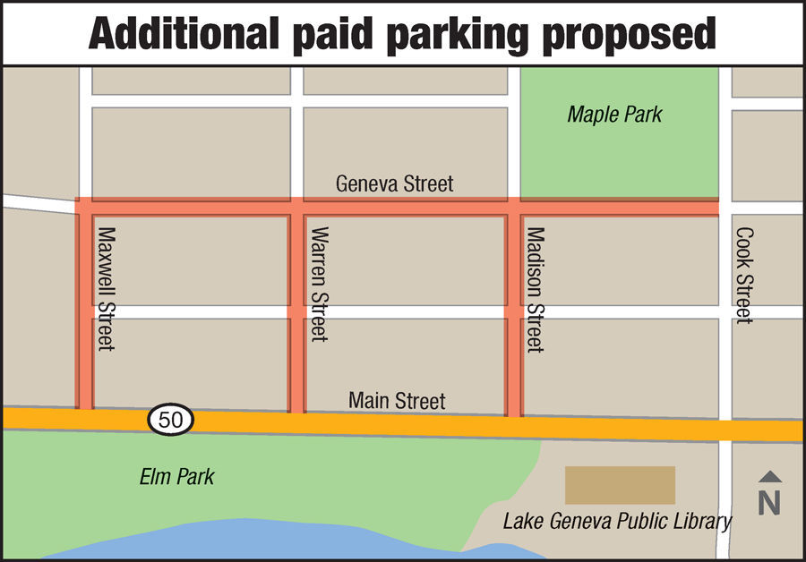 More paid parking areas could be added in downtown Lake Geneva