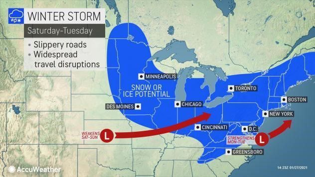 Winter storm Saturday-Tuesday by AccuWeather