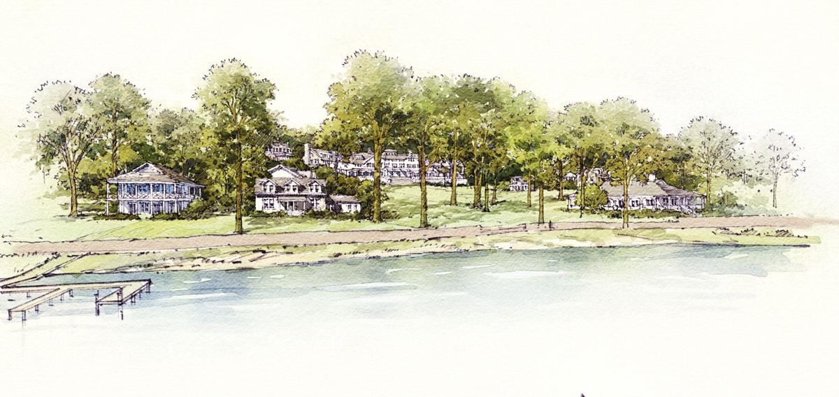 Artist's rendering of Geneva Lake view of proposed The Preserve at Williams Bay development