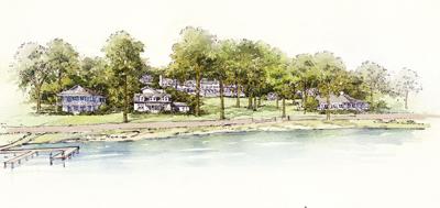 Artist's rendering of Geneva Lake view of proposed The Preserve at Williams Bay development
